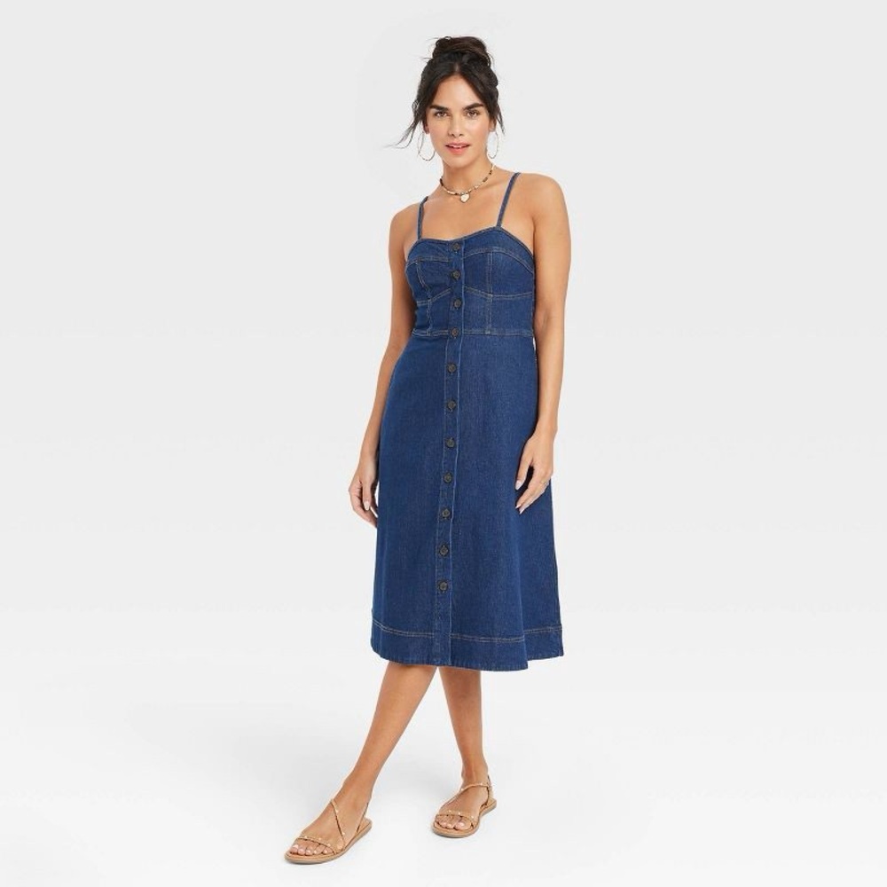 Universal Thread denim midi corset a line dress size xs